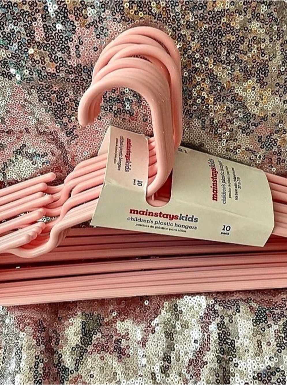 Mainstays Children's Plastic Hangers Pink 10-Pack NWT